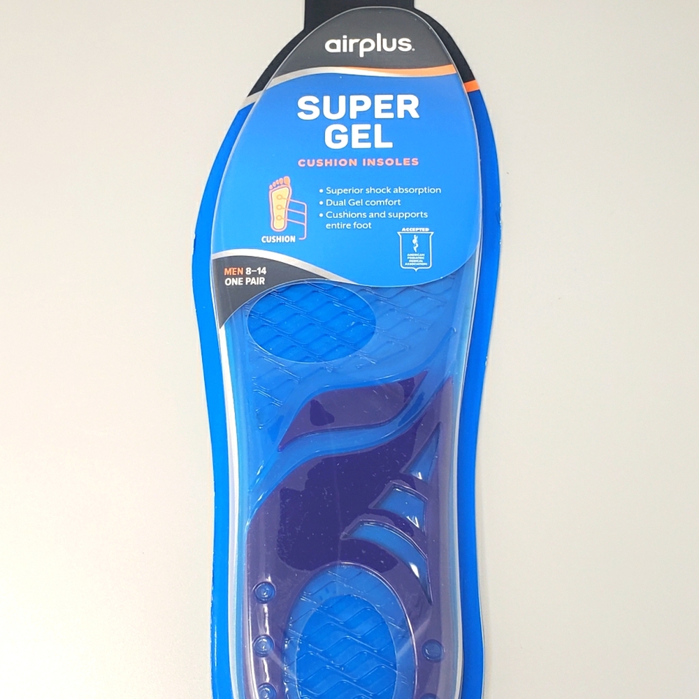 Air Plus Super Gel Insoles              (Men's Size: 8-14)